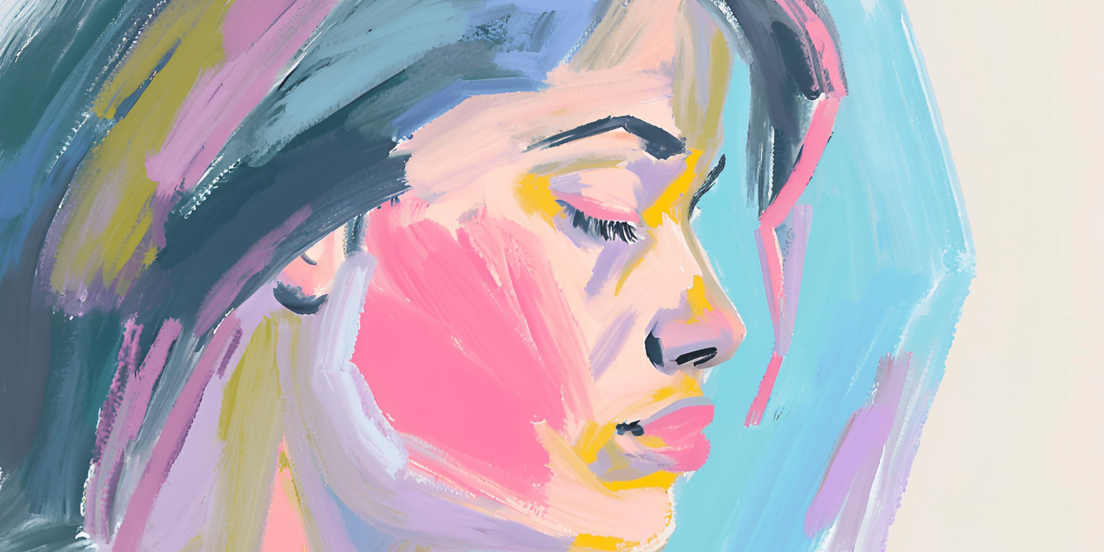 Aster Springs Featured Image - abstract painting of woman in pastel colors