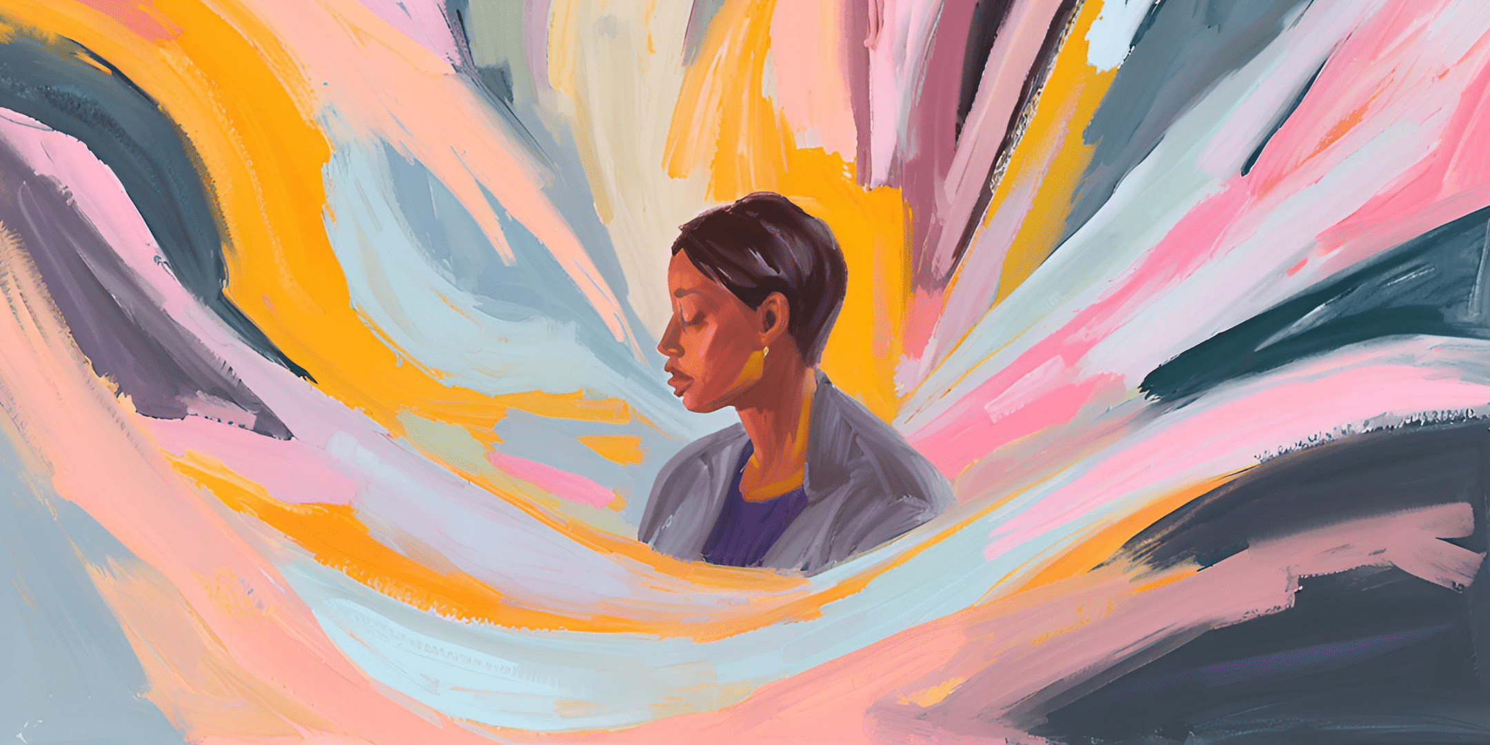 Aster Springs Featured Image - oil painting of woman experiencing stress
