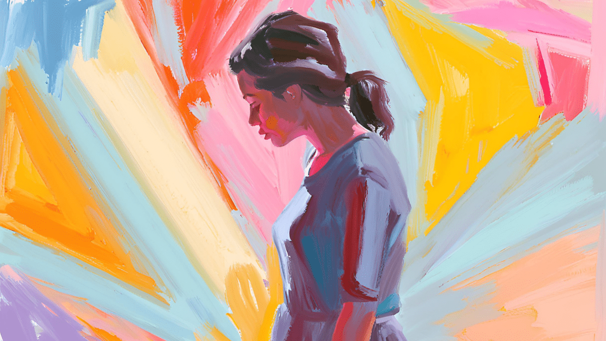 Aster Springs Featured Image - abstract oil painting of young woman