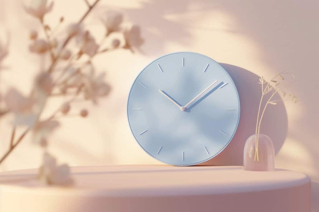 Clock in a pastel room