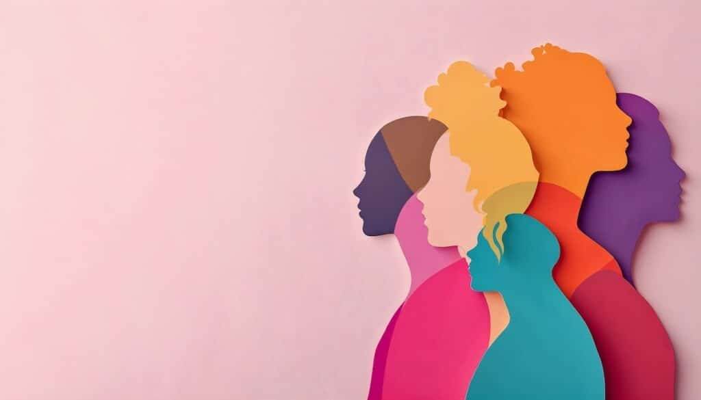 An energetic display of women in a variety of colors