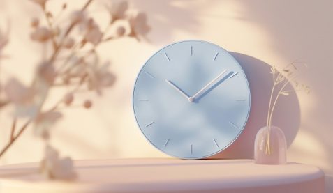 Clock in a pastel room