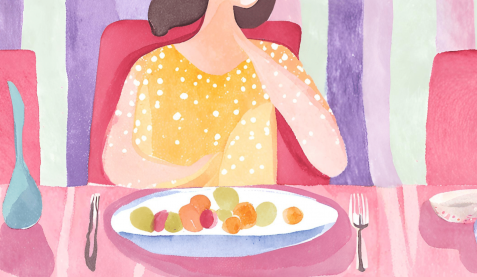 Aster Springs Featured Image - abstract painting of woman at a dining table