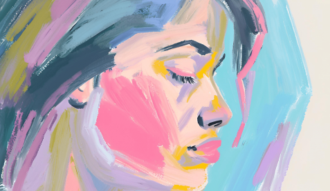 Aster Springs Featured Image - abstract painting of woman in pastel colors