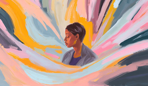 Aster Springs Featured Image - oil painting of woman experiencing stress