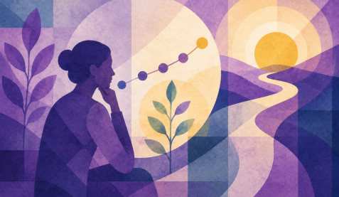 Aster Springs blog featured image - geometric painting of eating disorder recovery path