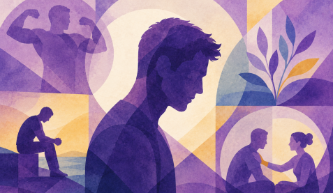 Aster Springs - featured image - geometric painting of male experience of eating disorders (1)