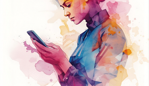 Girl looking at her phone